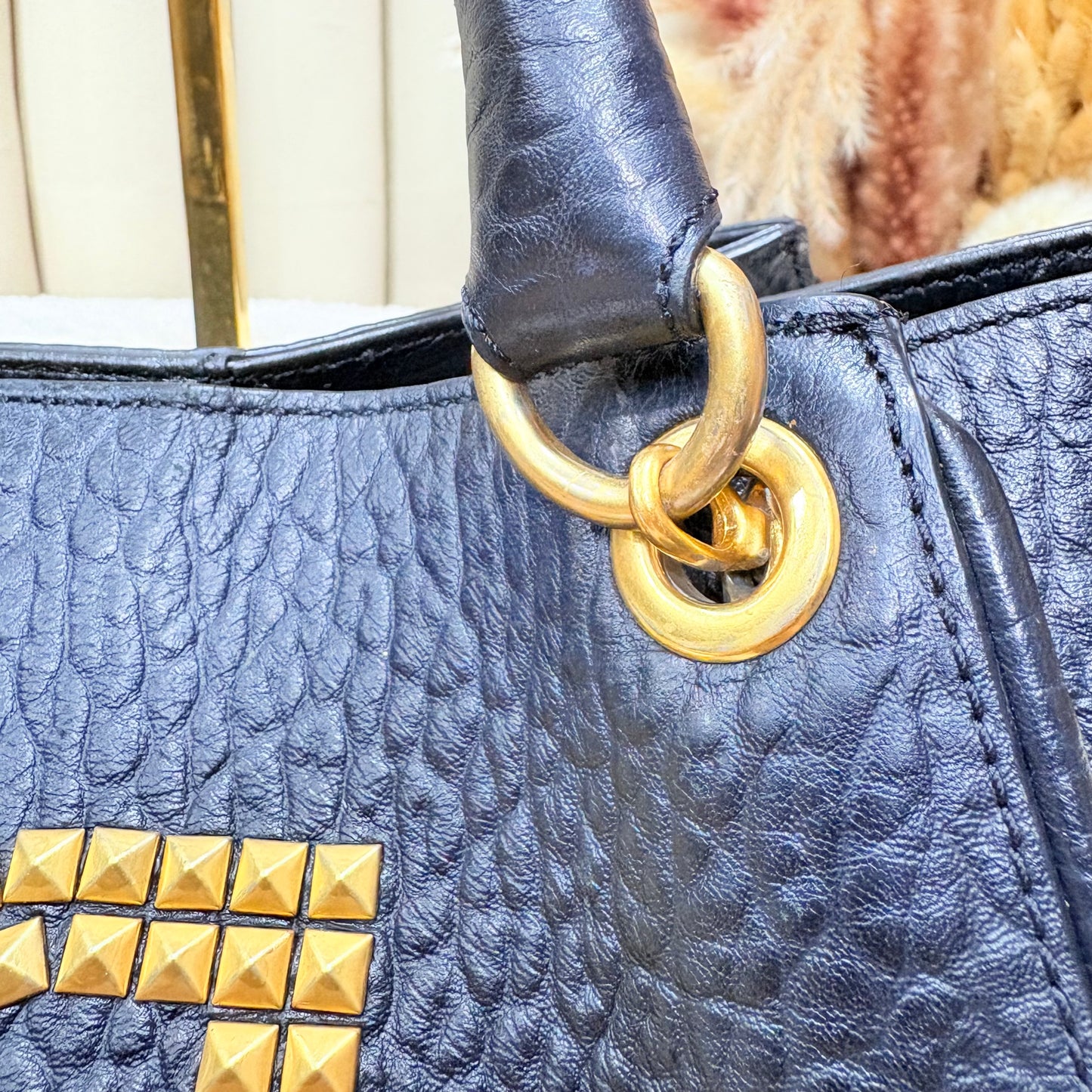 Daks Black Leather Tote Bag