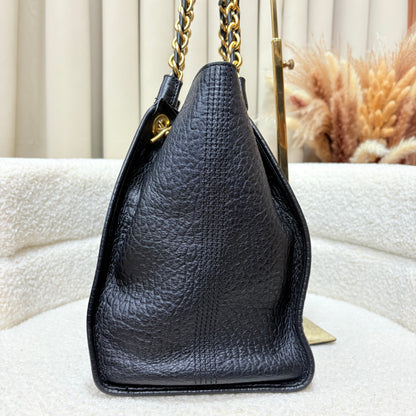 Daks Black Leather Tote Bag