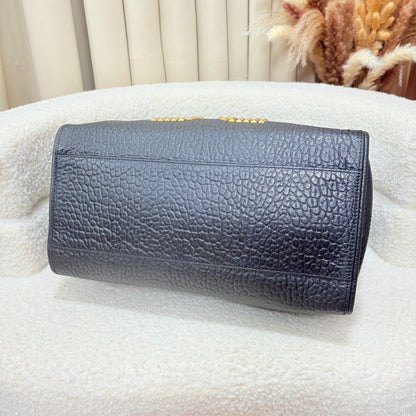 Daks Black Leather Tote Bag