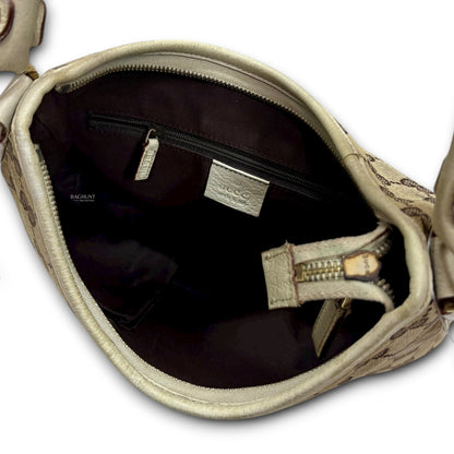 Gucci White GG Canvas Shoulder Bag