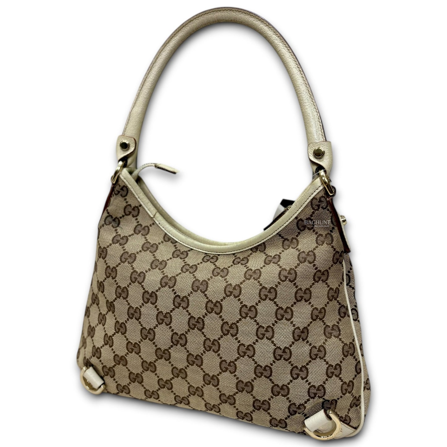 Gucci White GG Canvas Shoulder Bag