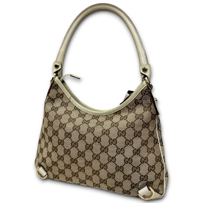 Gucci White GG Canvas Shoulder Bag