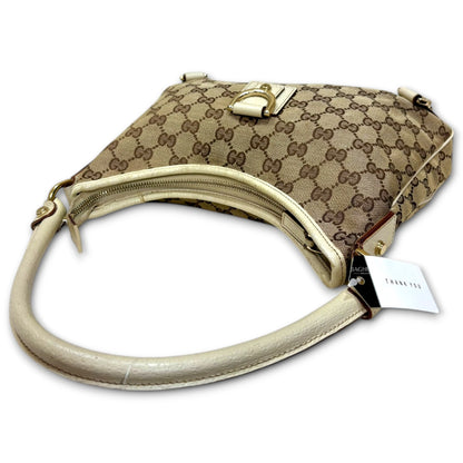 Gucci White GG Canvas Shoulder Bag