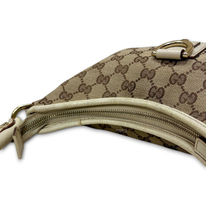 Gucci White GG Canvas Shoulder Bag