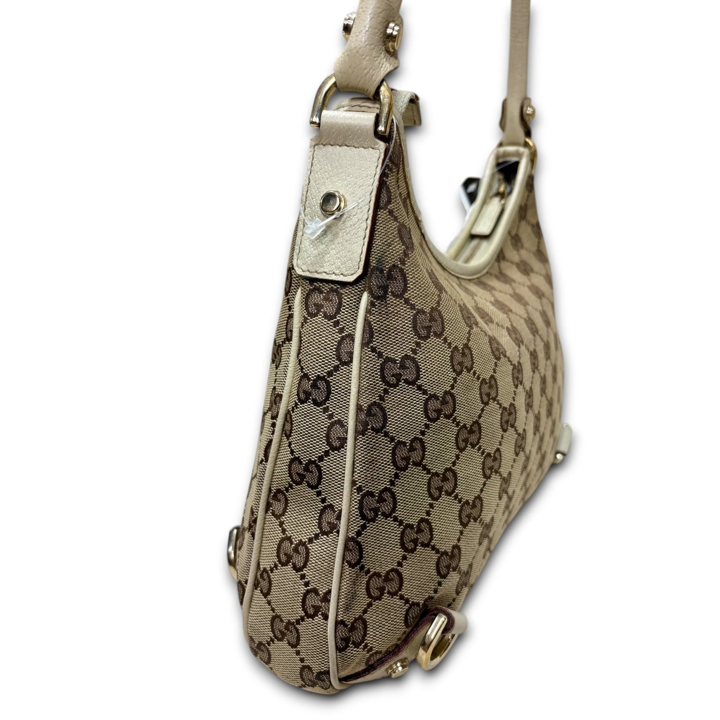 Gucci White GG Canvas Shoulder Bag