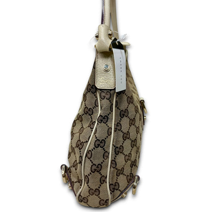 Gucci White GG Canvas Shoulder Bag