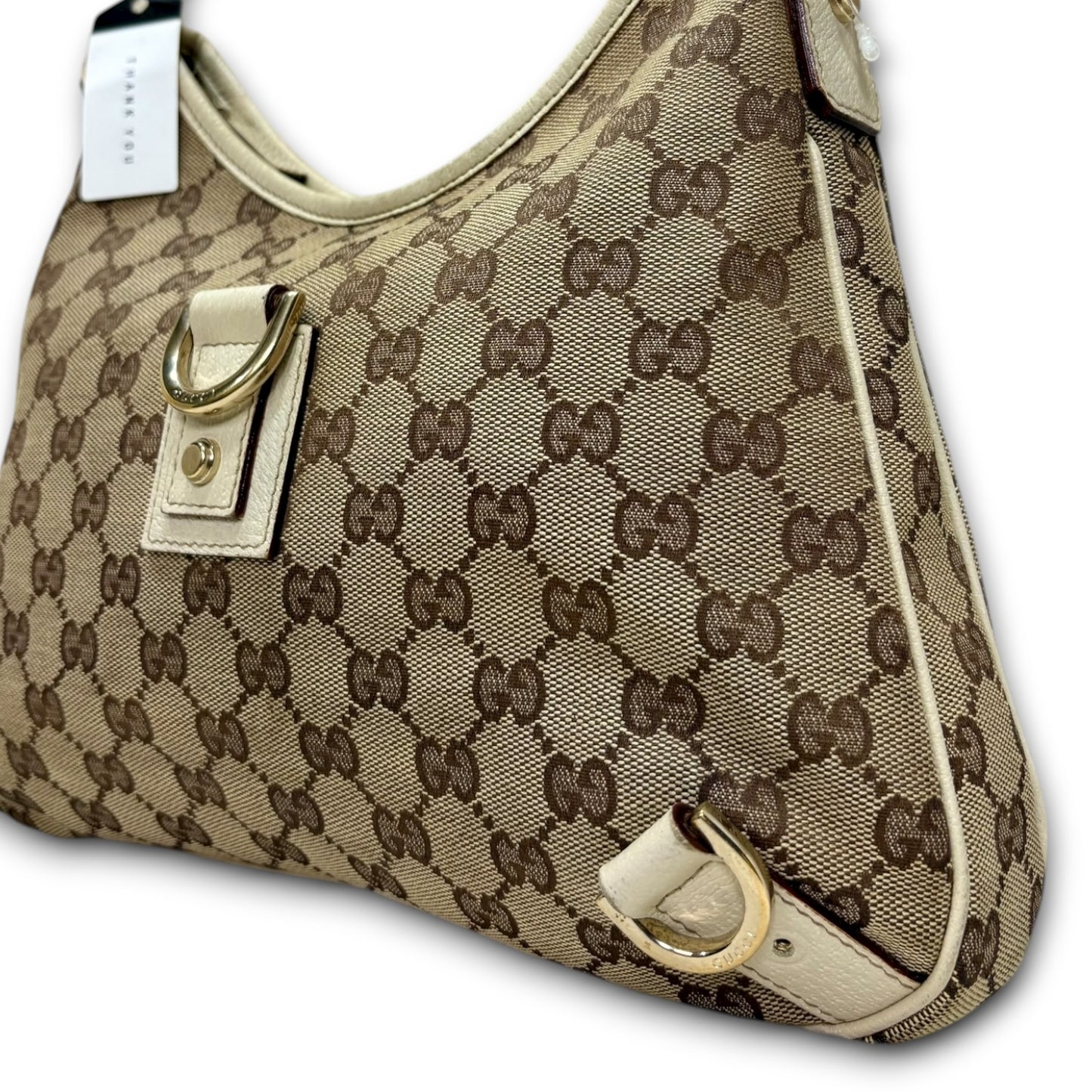Gucci White GG Canvas Shoulder Bag