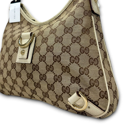Gucci White GG Canvas Shoulder Bag
